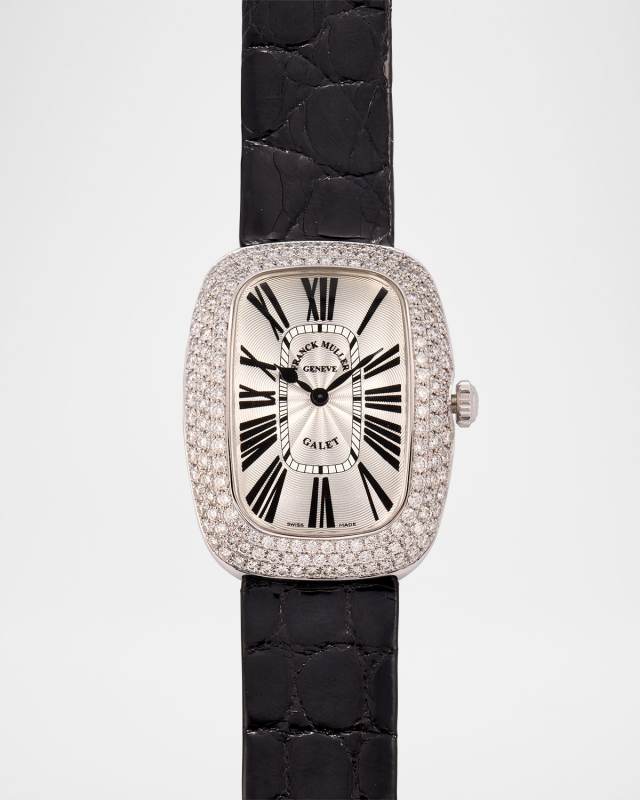 Galet Sterling Silver and Diamond Watch